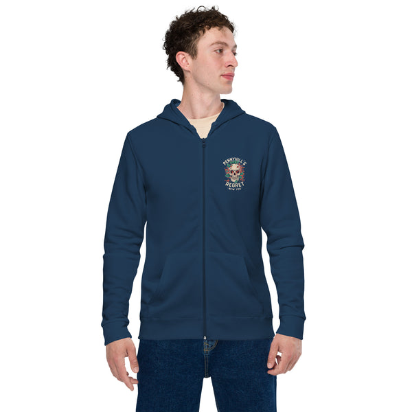 Unisex basic zip hoodie - Pennyhill's Regret