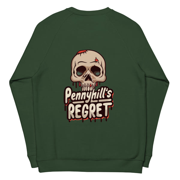 Dead look Unisex organic raglan sweatshirt - Pennyhill's Regret