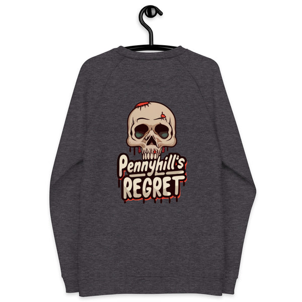 Dead look Unisex organic raglan sweatshirt - Pennyhill's Regret