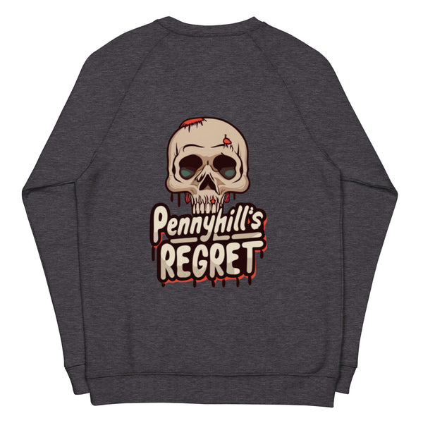 Dead look Unisex organic raglan sweatshirt - Pennyhill's Regret