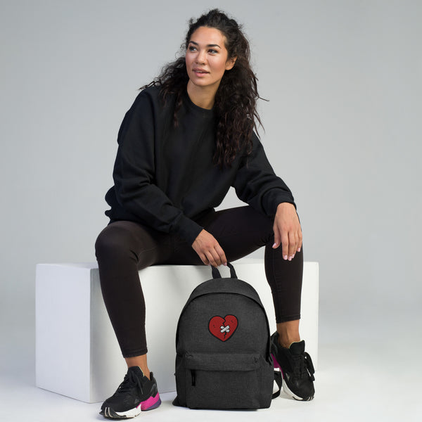 Heart Embroidered Backpack - pennyhillsregret