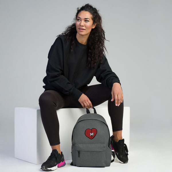 Heart Embroidered Backpack - pennyhillsregret