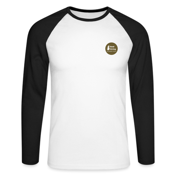 Soul String Men’s Long Sleeve Baseball T-Shirt - white/black