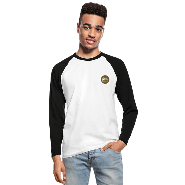 Soul String Men’s Long Sleeve Baseball T-Shirt - white/black