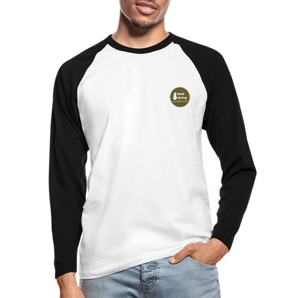Soul String Men’s Long Sleeve Baseball T-Shirt - white/black