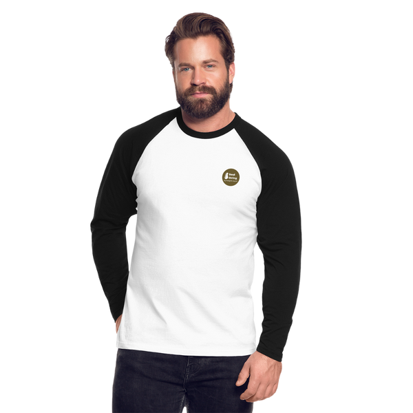 Soul String Men’s Long Sleeve Baseball T-Shirt - white/black