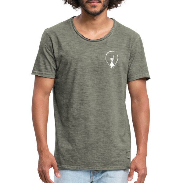 Pennyhills Regret 23 Logo Men’s Vintage T-Shirt - vintage khaki