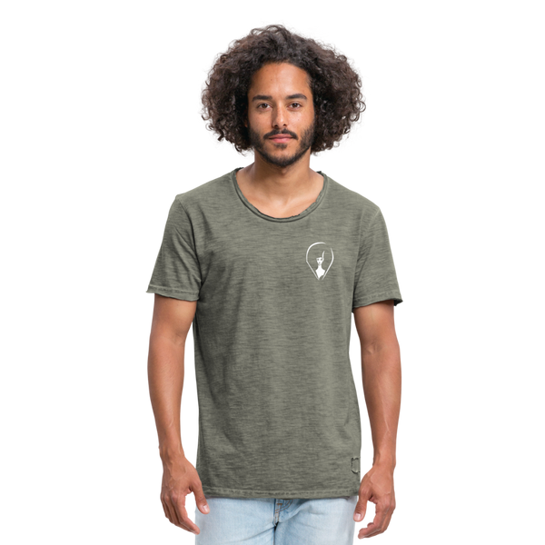 Pennyhills Regret 23 Logo Men’s Vintage T-Shirt - vintage khaki