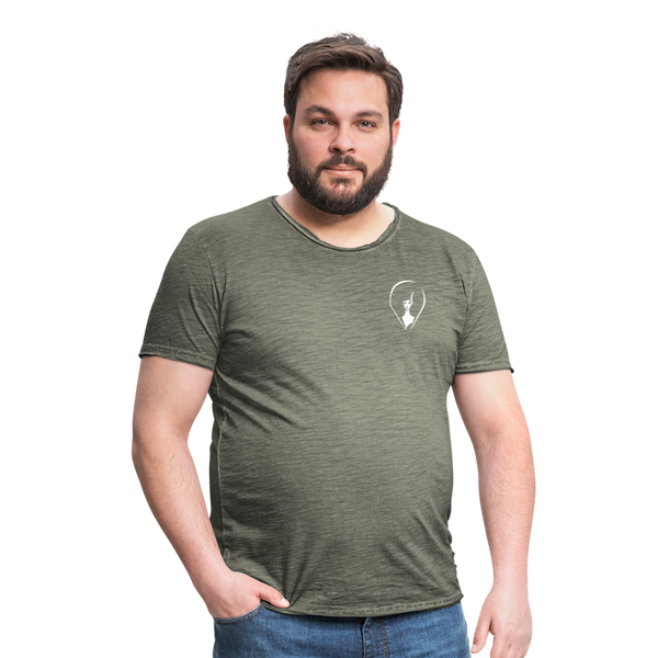 Pennyhills Regret 23 Logo Men’s Vintage T-Shirt - vintage khaki