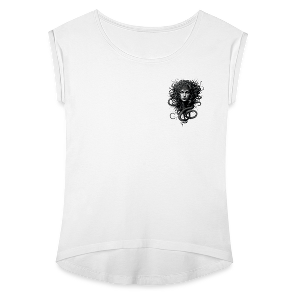 Pennyhill's Regret Blind Women’s T-Shirt with rolled up sleeves - white