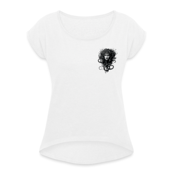 Pennyhill's Regret Blind Women’s T-Shirt with rolled up sleeves - white