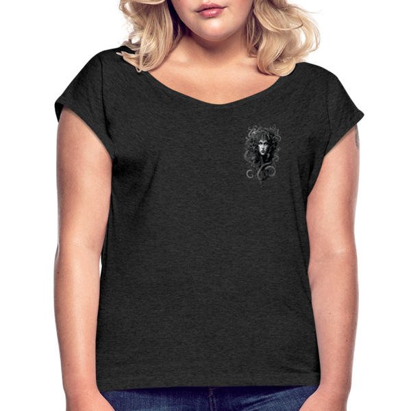 Pennyhill's Regret Blind Women’s T-Shirt with rolled up sleeves - heather black