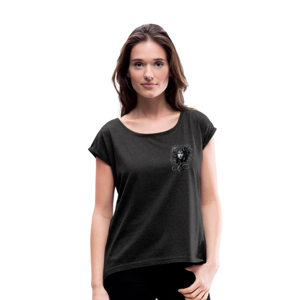 Pennyhill's Regret Blind Women’s T-Shirt with rolled up sleeves - heather black