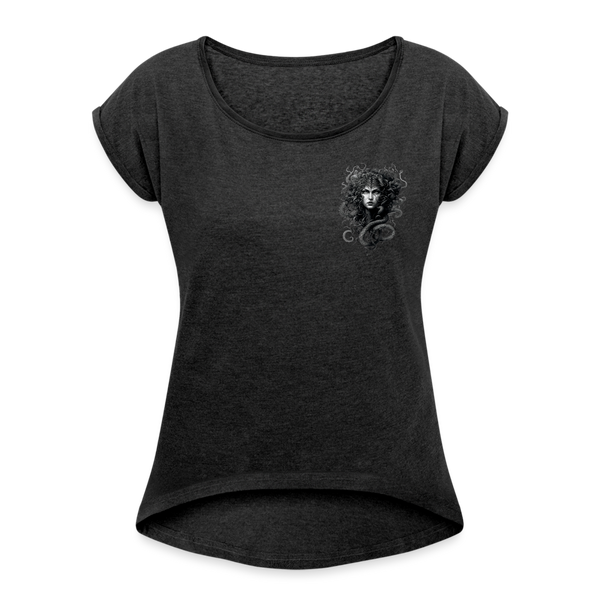 Pennyhill's Regret Blind Women’s T-Shirt with rolled up sleeves - heather black