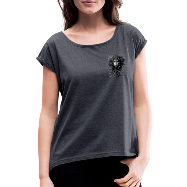 Pennyhill's Regret Blind Women’s T-Shirt with rolled up sleeves - heather navy