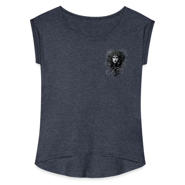 Pennyhill's Regret Blind Women’s T-Shirt with rolled up sleeves - heather navy