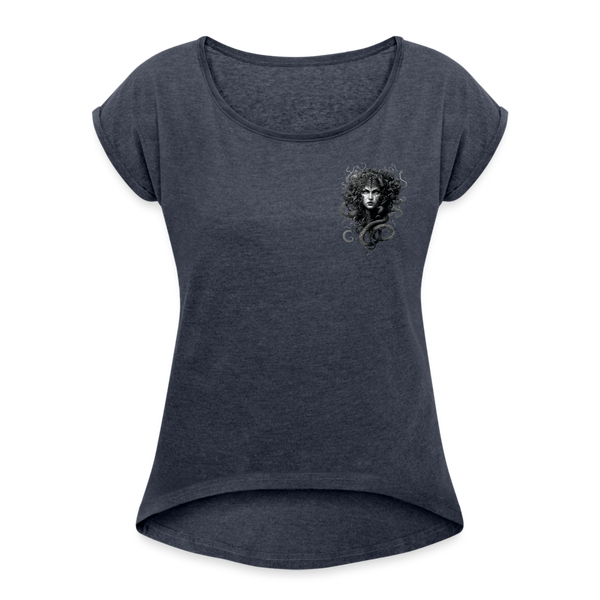 Pennyhill's Regret Blind Women’s T-Shirt with rolled up sleeves - heather navy