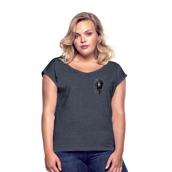 Pennyhill's Regret Blind Women’s T-Shirt with rolled up sleeves - heather navy