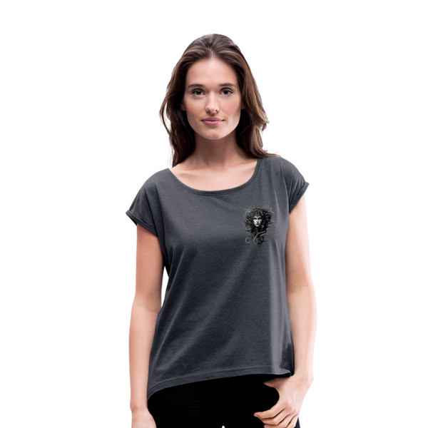 Pennyhill's Regret Blind Women’s T-Shirt with rolled up sleeves - heather navy