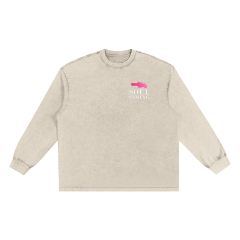 Snow Washed Oversize Long Sleeve T-shirt