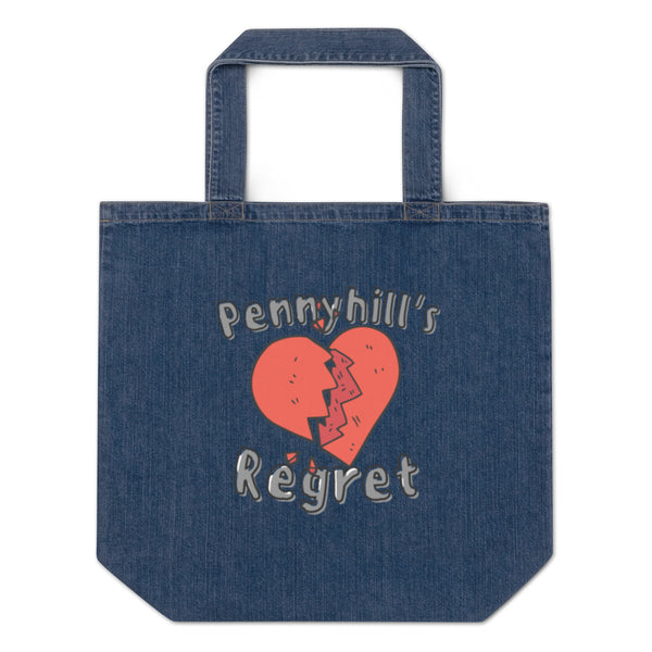 Pennyhill's Regret broken heart Organic denim tote bag - pennyhillsregret